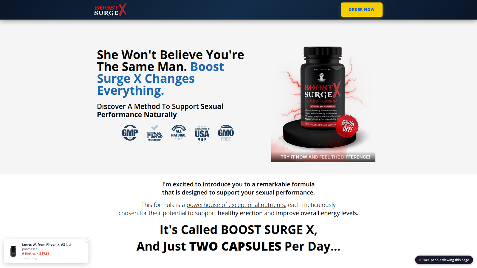 Boost Surge X natural male performance supplement