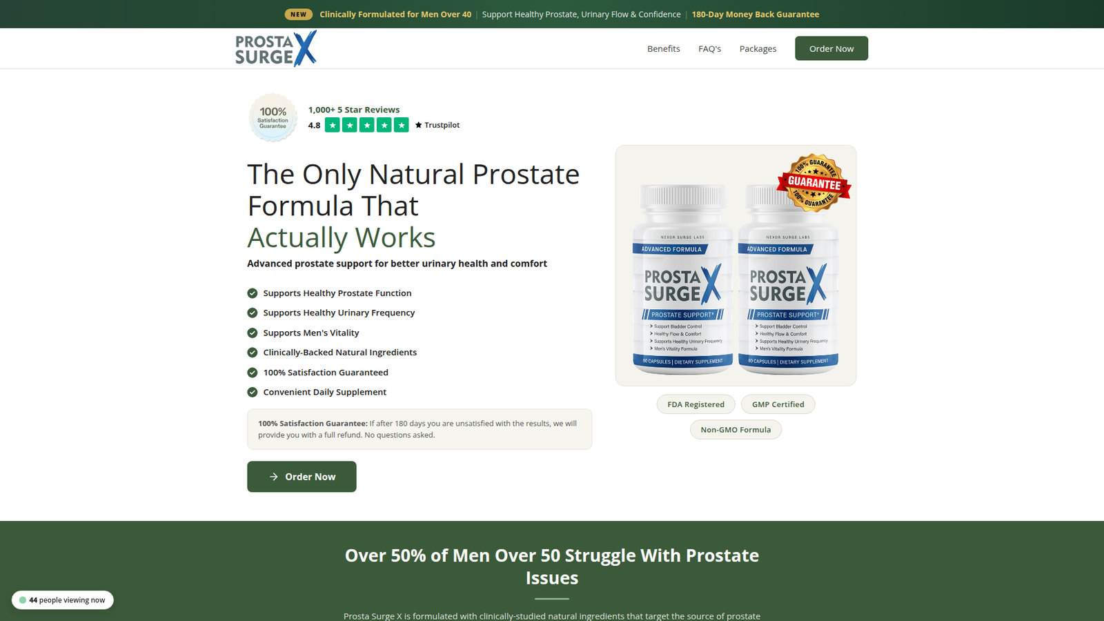 Prosta Surge X natural prostate supplement for men over 40